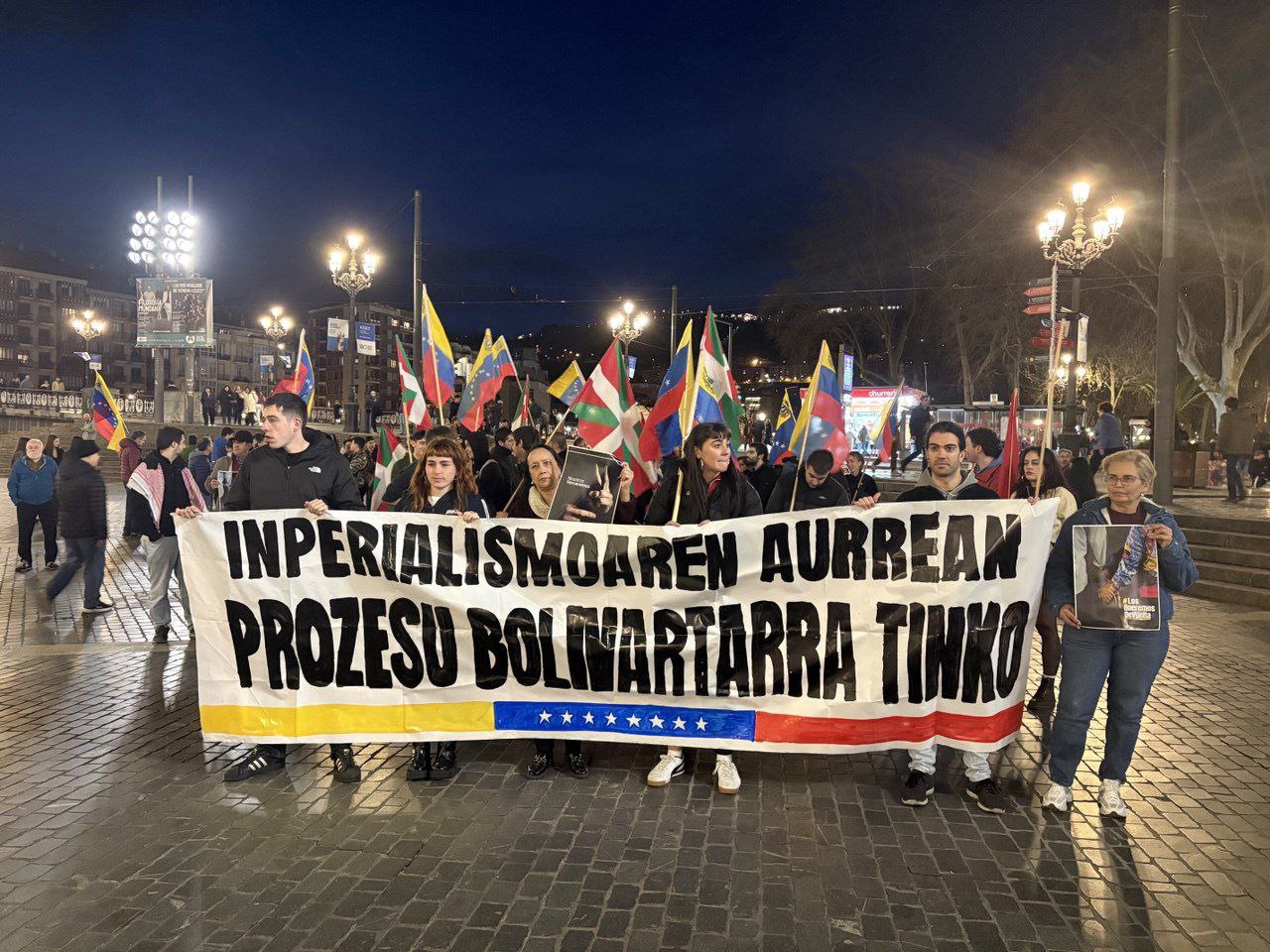 Manifestaciones en solidaridad con Venezuela y contra agresión imperialista en Navarra y el País Vasco